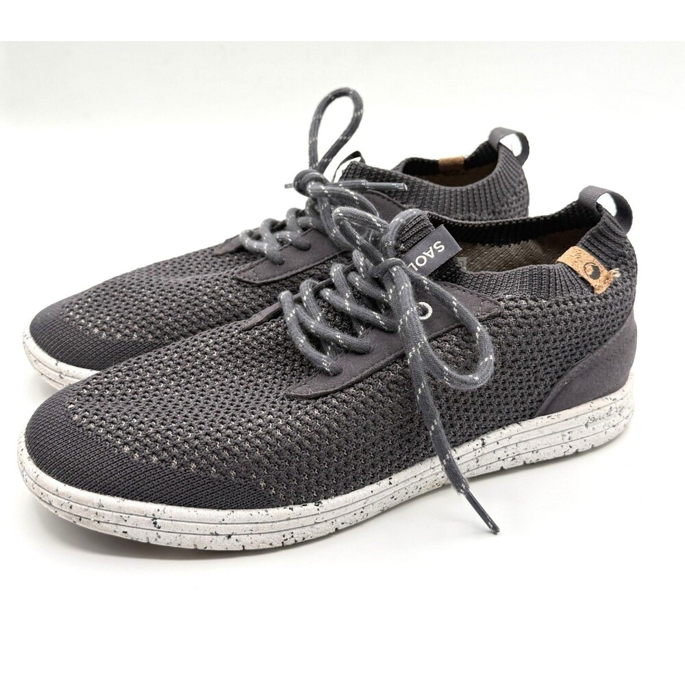 Saola‎ Women Mindo Grey Stretch Knit Sneaker  9 EUR 40 Cork Lace Up Vegan
